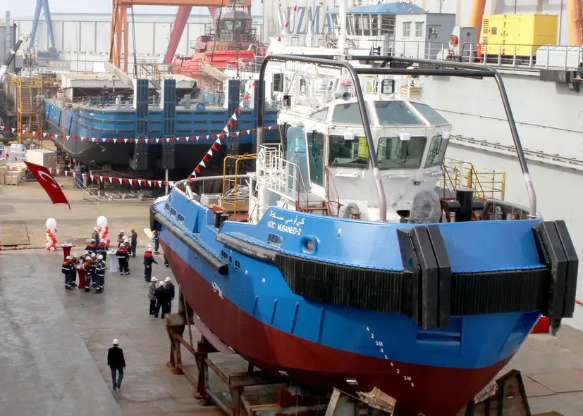 'KOC Musaned – 2' is shown prior to launching at the UZMAR shipyard