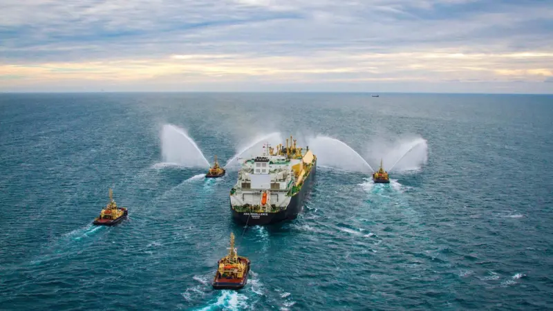 The image shows gorgon-asia-excellence-first-cargo-sailaway-d
