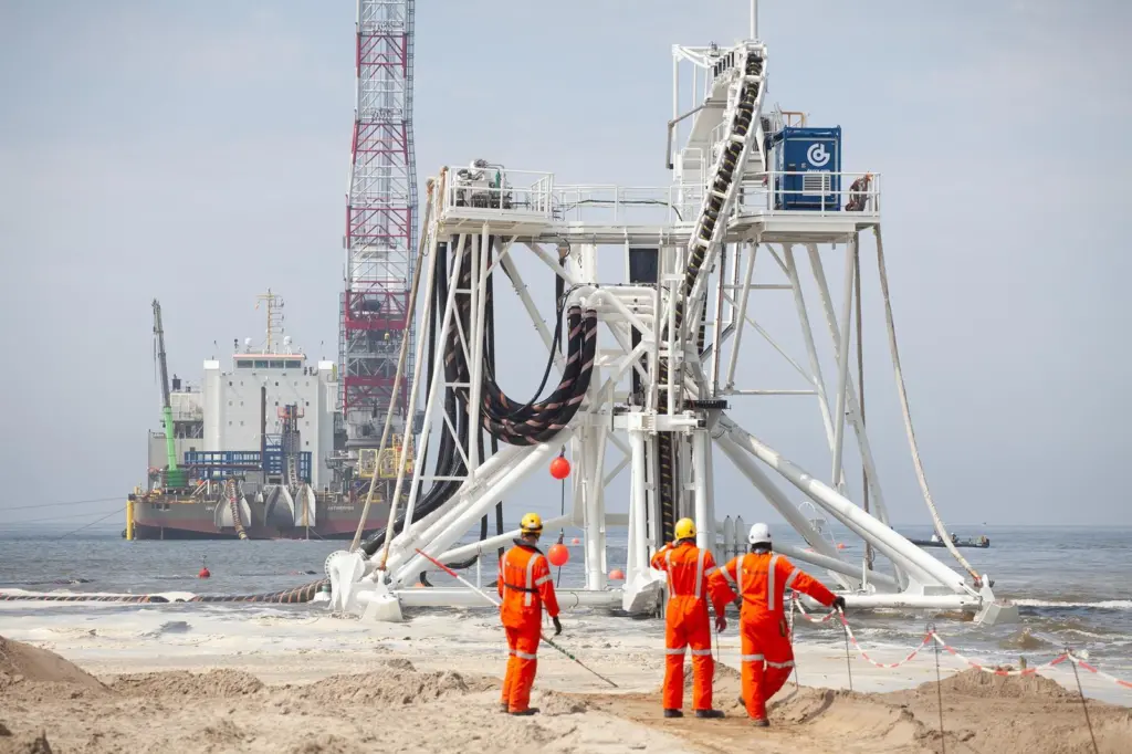 The image shows the work on the grid connection at Hollandse Kust