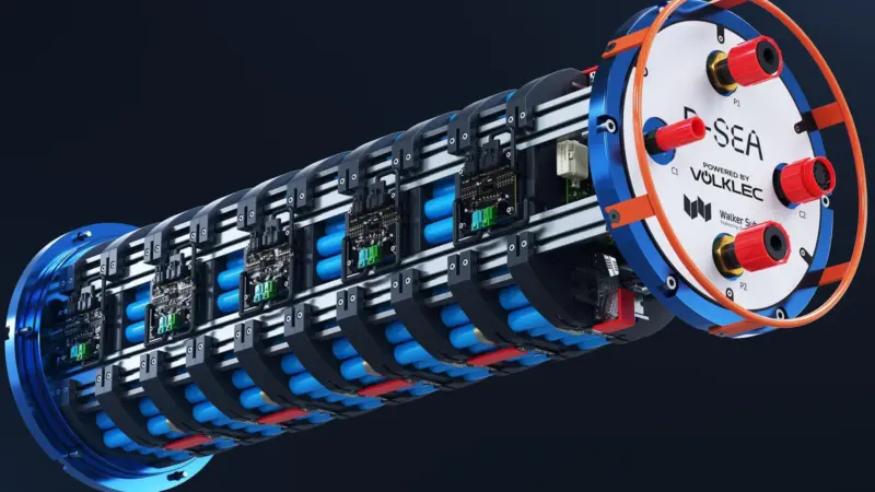 The picture shows the D-SEA subsea battery pack