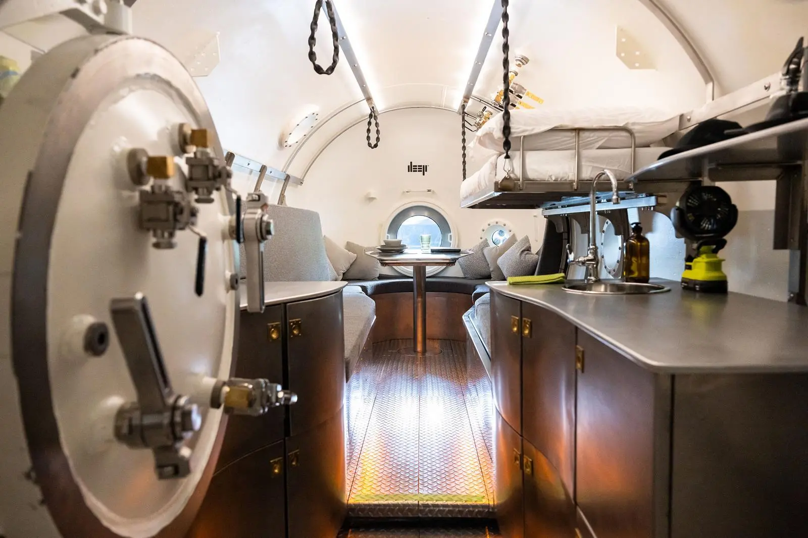 Looking into Vanguard's living chamber through the hatch - Getty Images