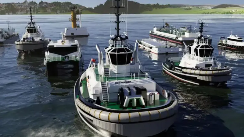 Damen's order from Serco involves a variety of vessels including tugs and barges (Damen)