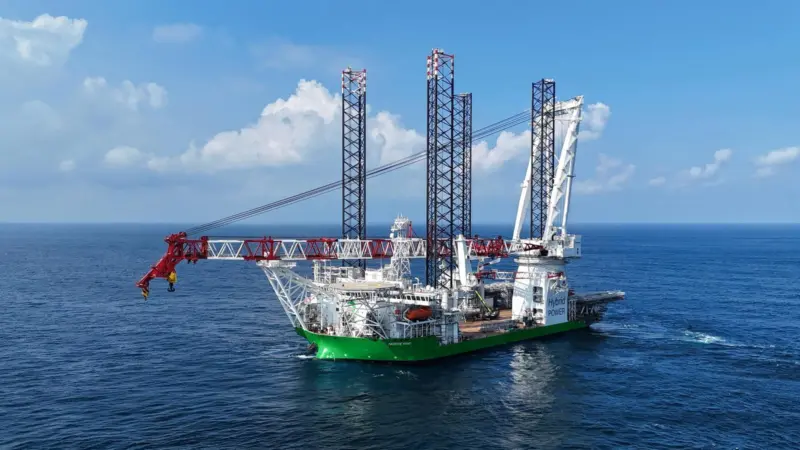 DEME’s new windfarm installation vessel Norse Wind