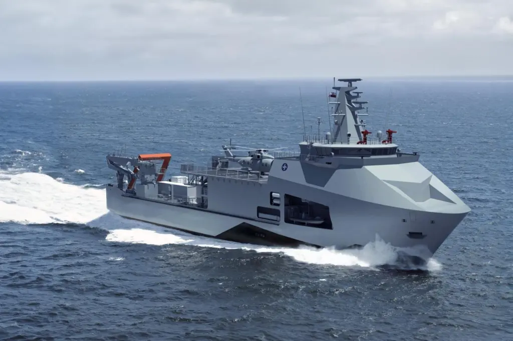 Artist’s impression of Polish Navy’s Ratownik vessel, provided by PGZ Naval Shipyard
