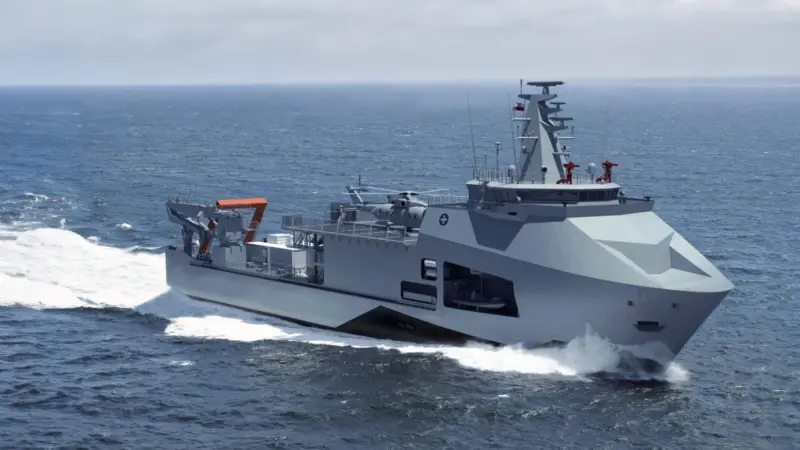 Artist’s impression of Polish Navy’s Ratownik vessel, provided by PGZ Naval Shipyard