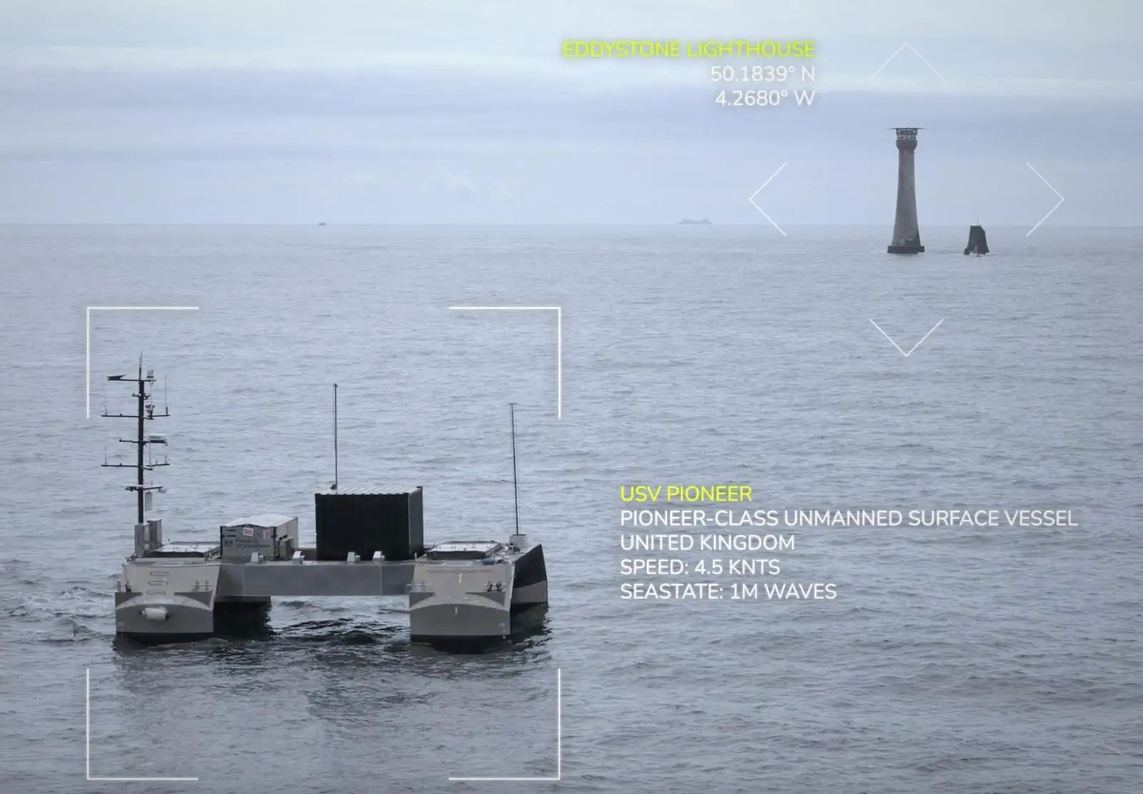 Pioneer passing Eddystone Lighthouse Graphic