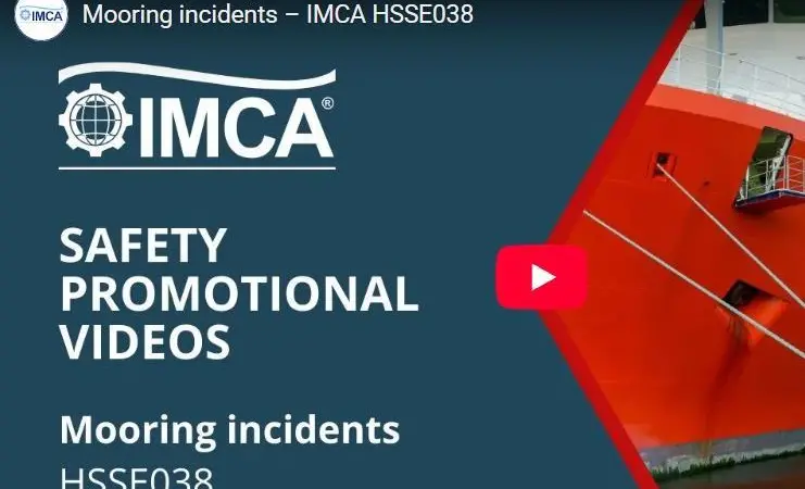 A screenshot of the IMCA's mooring incident safety video on Youtube