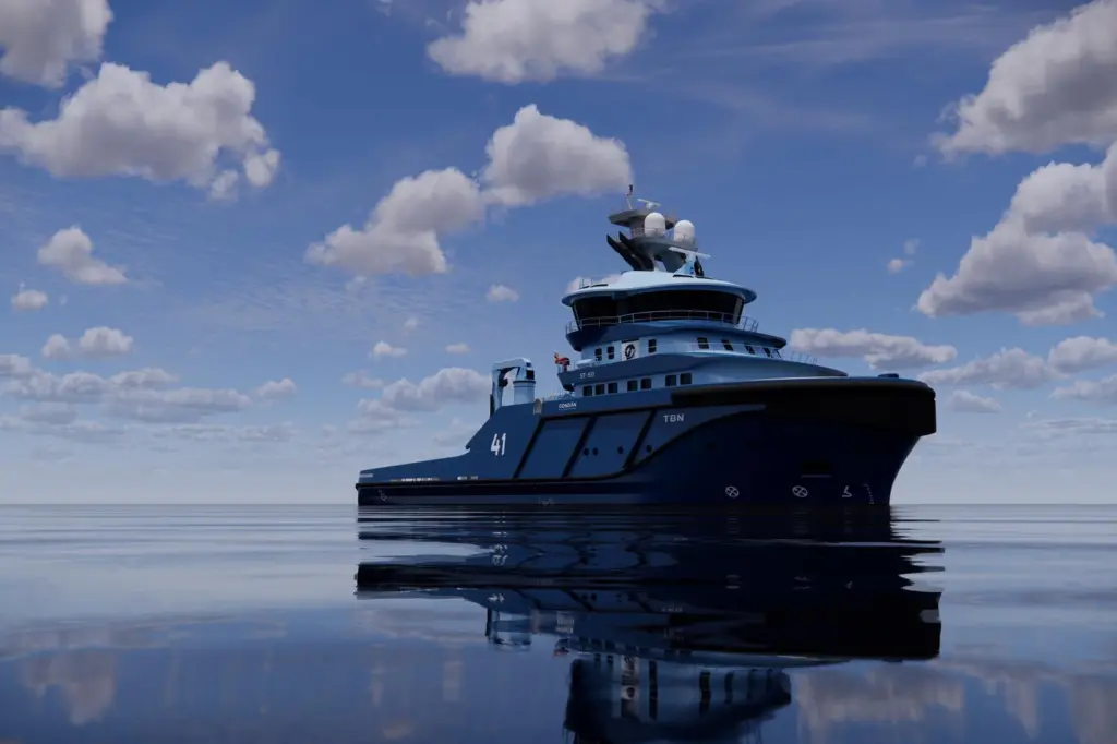 A render of the Ostensjo Hybrid Tug