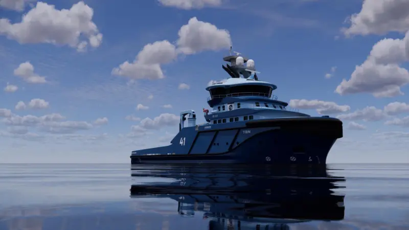 A render of the Ostensjo Hybrid Tug
