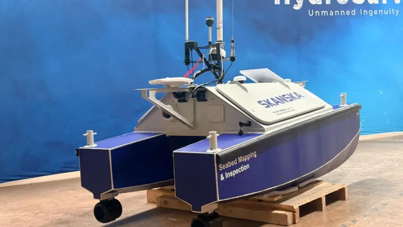 A close up of the USV Saga (REAV-25 Uncrewed Surface Vessel)