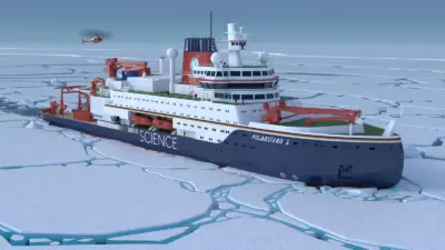 A 3D render of the new Polarstern polar research ship