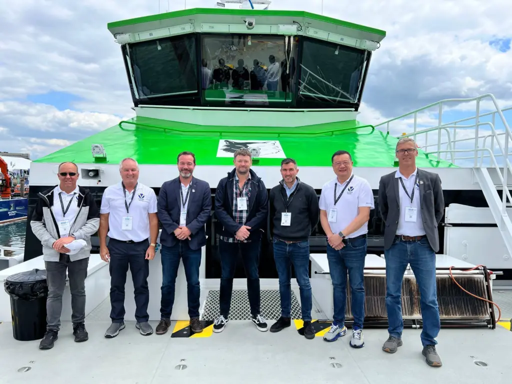 Strategic Marine and Mainprize Offshore teams at Seawork 2024, where the multi-vessel Supa Swath contract was signed
