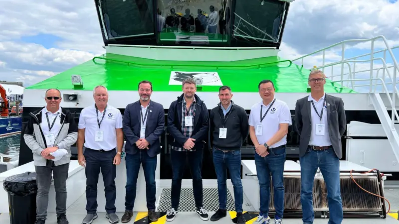 Strategic Marine and Mainprize Offshore teams at Seawork 2024, where the multi-vessel Supa Swath contract was signed