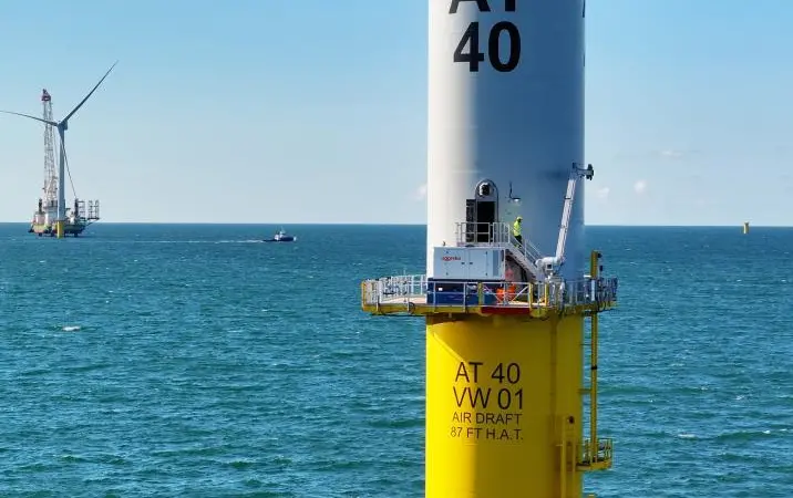 A turbine foundation at Vineyard Wind