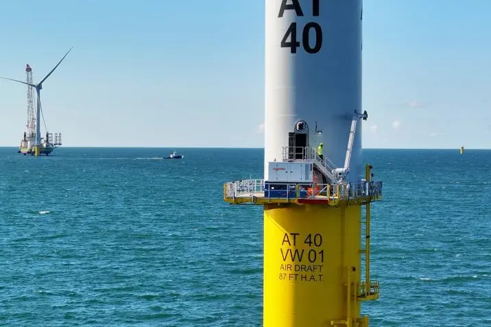 A turbine foundation at Vineyard Wind