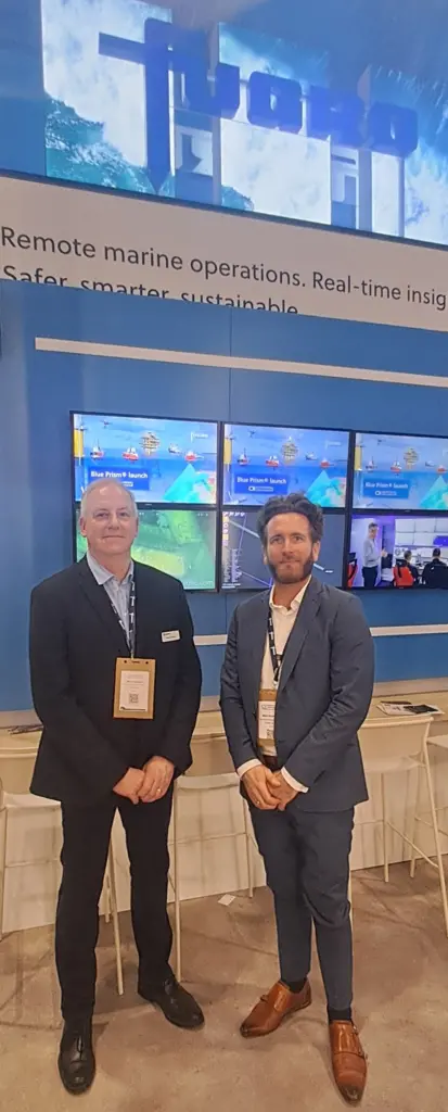 Marco Gilissen, Global director Marine Geophysics (L) and Mark Schreiber, Product director Site Screening, with Fugro