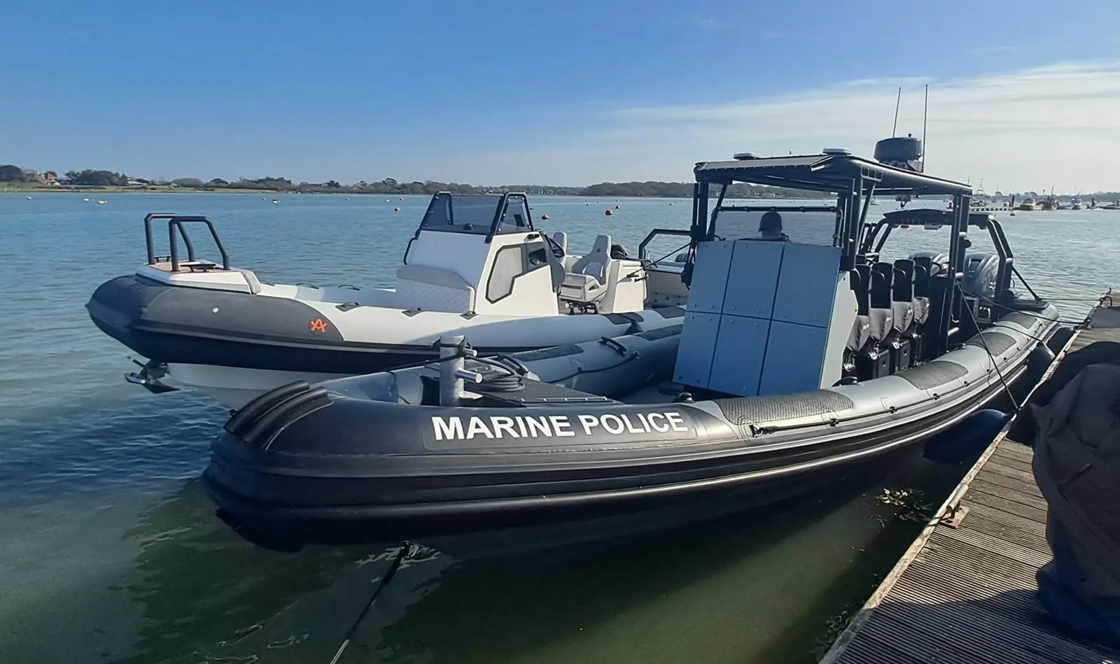Thai police boat at berth in Chichester harbour