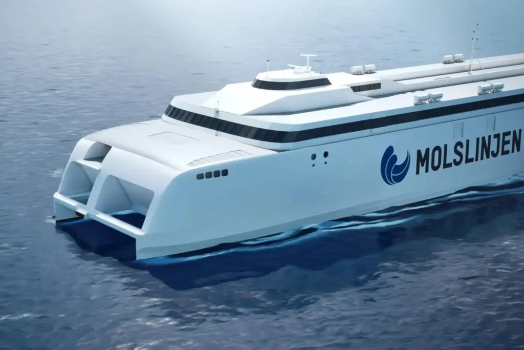A render of the new 129m electric ferry for Molslinjen