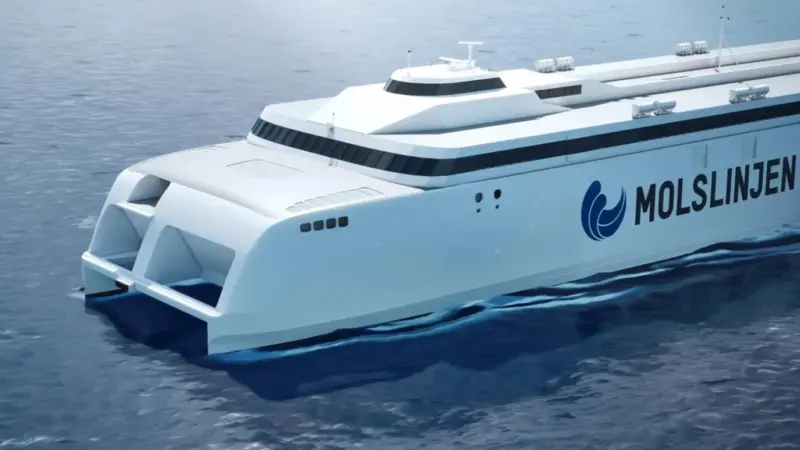 A render of the new 129m electric ferry for Molslinjen