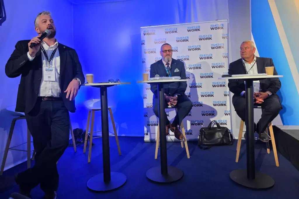L-R Rhys Jones, head of competence and training, Roger Moore, technical adviser – remote systems & ROV, offshore survey and competence and training and Peter Solvang, managing director of DP & Marine Assurance Norway AS