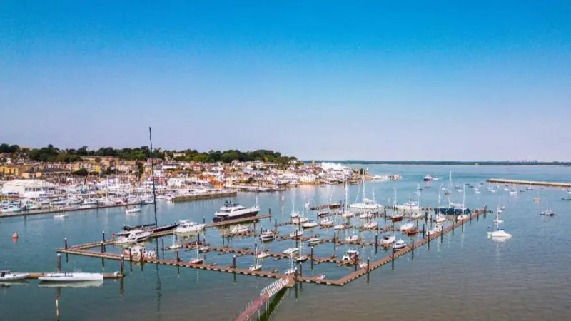 Artist's impression of the completed marina project looking west