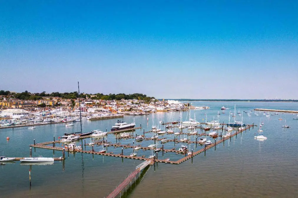 Artist's impression of the completed marina project looking west