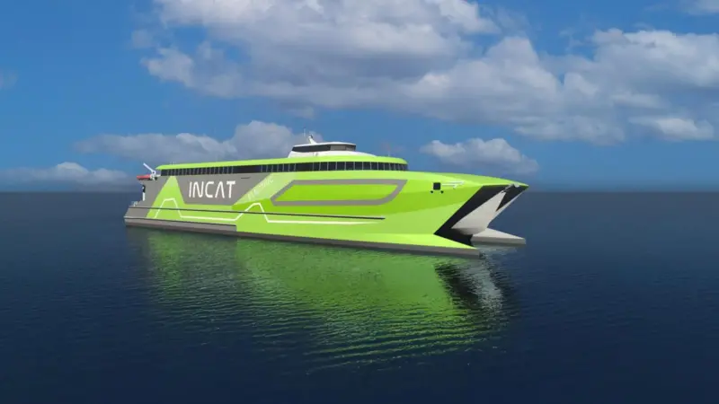 A render of the new hybrid electric ferry for Incat