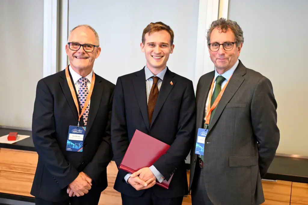 Co-Founders of London International Shipping Week Sean Moloney (left) and Llewellyn Bankes-Hughes (right) with Minister for Aviation, Maritime and Logistics, Keir Mather